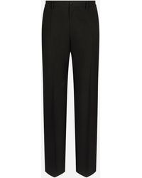 Dolce & Gabbana - Wollhose Mit Geradem Bein - Lyst