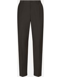 Dolce & Gabbana - Stretch Cotton Pants With Dg Patch - Lyst