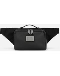 Dolce & Gabbana - Grainy Calfskin And Nylon Belt Bag - Lyst