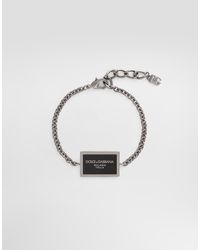 Dolce & Gabbana - Metal Bracelet With Logo - Lyst
