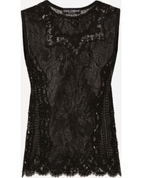 Dolce & Gabbana - レースステッチ ジャカード ラウンドネック セーター - Lyst