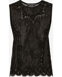 Dolce & Gabbana - Round-Neck Lace-Stitch Jacquard Sweater - Lyst