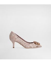 Dolce & Gabbana - Lace Pumps With Brooch Detailing - Lyst