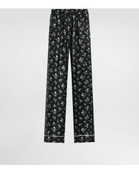 Dolce & Gabbana - Roses And Lilies Of The Valley-Print Twill Vanity Trousers - Lyst