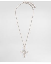 Dolce & Gabbana - Cross Necklace With Rhinestones - Lyst