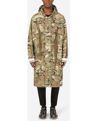 Dolce & Gabbana Trenchcoat Nylon Camouflage-Print - Mehrfarbig