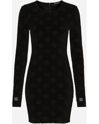 Dolce & Gabbana - ショートドレス フロックジャージー Dgオールオーバーロゴ - Lyst