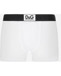 Boxer jersey bielastico stampa logo DG da Uomo di Dolce & Gabbana in Nero Uomo Abbigliamento da Intimo da Boxer 