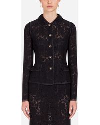 Dolce & Gabbana Blazer Aus Spitze - Schwarz