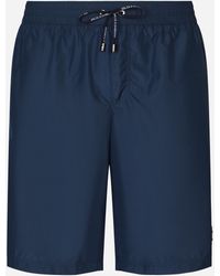 Dolce & Gabbana - Mid-length Swim Trunks With Branded Plate - Lyst