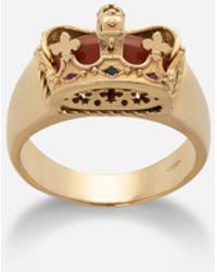Dolce & Gabbana - Ring Crown mit krone und rotem jaspis - Lyst