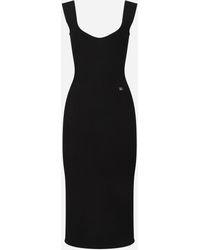 Dolce & Gabbana - Vestido Sin Mangas En Punto De Viscosa - Lyst