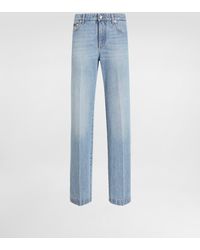 Dolce & Gabbana - Loose Denim Jeans With Pressed Pleat - Lyst
