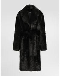 Dolce & Gabbana - Long-Haired Shearling Coat - Lyst