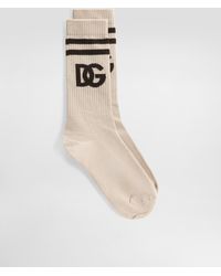 Dolce & Gabbana - Dg Logo Jacquard Shaved Sock - Lyst
