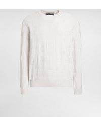 Dolce & Gabbana - Rundhalspullover Aus Seide Mit Dg-Logostickerei Allover - Lyst