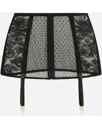 Dolce & Gabbana Lace Shaper Suspenders - Black