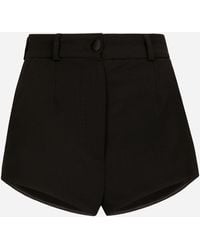 Dolce & Gabbana - Kurze Hose Im Panty-Design Mit Hohem Bund Aus Wolle - Lyst