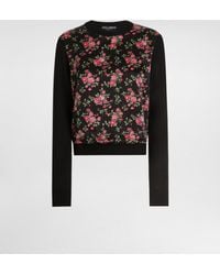 Dolce & Gabbana - Small Rose Bouquets-Print Silk And Satin Pullover - Lyst