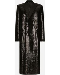 Dolce & Gabbana - Sequined Double-Breasted Coat - Lyst