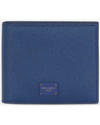 Dolce & Gabbana Bifold-Geldbörse aus Dauphine-Kalbsleder - Blau