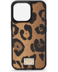 Dolce & Gabbana Cover Iphone 13 pro in crespo leo - Bianco