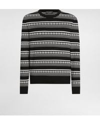 Dolce & Gabbana - Rundhalspullover Aus Seide Mit Logo - Lyst