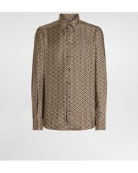 Dolce & Gabbana - Printed Silk Twill Martini Shirt - Lyst