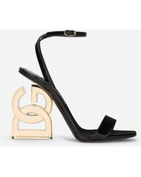 Dolce & Gabbana Dolce And Gabbana Keira D&g Pop Logo High Heel Sandals - Black