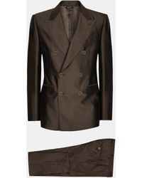 Dolce & Gabbana - ダブルブレストスーツ シチリアフィット シルクシャンタン - Lyst