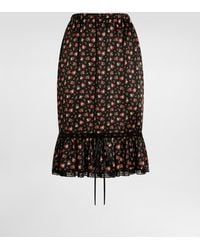 Dolce & Gabbana - Small Rose-Print Skirt With Flounce - Lyst