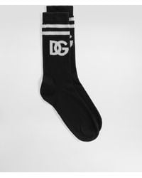 Dolce & Gabbana - Dg Logo Jacquard Shaved Sock - Lyst