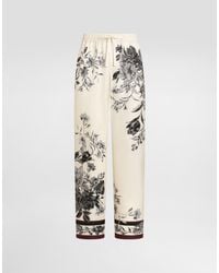 Dolce & Gabbana - Flower Bouquet-Print Vanity Twill Trousers - Lyst