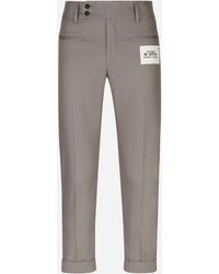 Dolce & Gabbana - Stretch Drill Pants With Re-Edition Label - Lyst