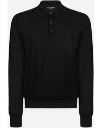 Dolce & Gabbana - Cashmere Polo-Style Sweater With Dg Logo Embroidery - Lyst