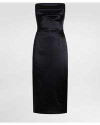 Dolce & Gabbana - Satin Calf-Length Corset Sheath Dress - Lyst