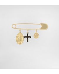 Dolce & Gabbana - Safety Brooch With Cross And Medals - Lyst