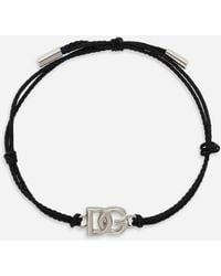 Dolce & Gabbana - Cord Bracelet With Dg Logo - Lyst