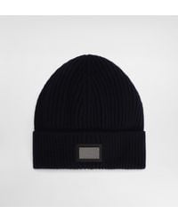 Dolce & Gabbana - Cashmere And Wool Hat With Branded Tag - Lyst