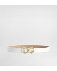 Dolce & Gabbana - Calfskin Belt With Logo - Lyst