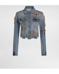 Dolce & Gabbana - Denim Jacket With Embroidery - Lyst