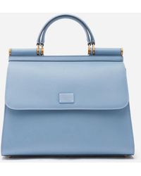 Dolce & Gabbana Grosse Sicily 58 Tasche Aus Kalbsleder - Blau