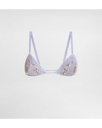 Dolce & Gabbana - Striped Poplin Bra With Embroidery - Lyst