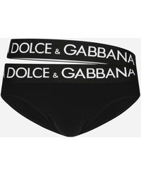 Dolce & Gabbana - Swim briefs with high-cut leg and branded double waistband - Lyst