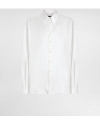 Dolce & Gabbana - Silk Shirt With Logo Embroidery - Lyst