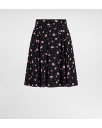 Dolce & Gabbana - Rock Aus Seide Mit Nelken-Print - Lyst