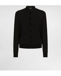 Dolce & Gabbana - Langarmhemd Aus Baumwollstrick Mit Rippen-Lochmuster - Lyst
