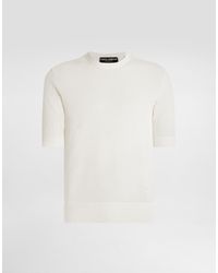 Dolce & Gabbana - Cotton Crewneck Pullover - Lyst