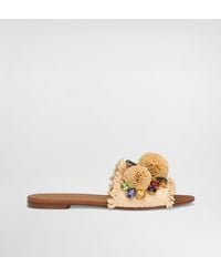 Dolce & Gabbana - Embellished Raffia-Effect Slides - Lyst