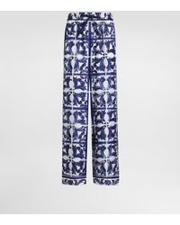 Dolce & Gabbana - Dg Exclusive Majolica- Silk Twill Vanity Trousers - Lyst